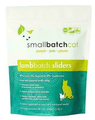 Small Batch Cat lamb Batch Sliders Raw Frozen Cat Food - 3 Pound