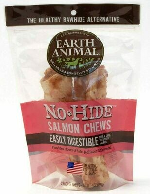Earth Animal No-Hide Salmon Chew Dog Treat - 7&quot; 2-pack