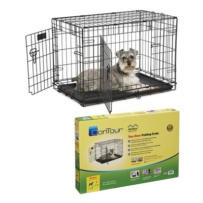 Midwest Contour Double Door Folding Dog Crate, 30.94&quot; L X 19.4&quot; W X 21.49&quot; h