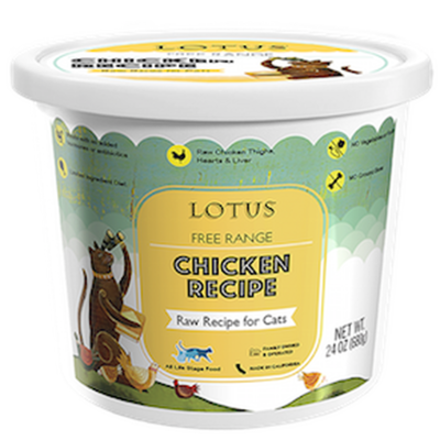 Lotus Free Range Chicken Recipe Raw Cat Food - 24 oz.
