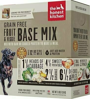 The Honest Kitchen Grain-Free Fruit &amp; Veggie Dehydrated Dog Base Mix - 3 Pound Box