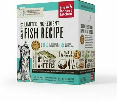 The Honest Kitchen Limited Ingredient Diet Fish Recipe Grain-Free Dehydrated Dog Food - 4 Pound Box