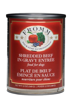 Fromm Four Star Shredded Beef in Gravy Entree Wet Dog Food 12 oz.