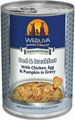 Weruva Dog Classic Bed &amp; Breakfast with Chicken, Egg, &amp; Pumpkin in Gravy Grain-Free Wet Dog Food - 14 oz.