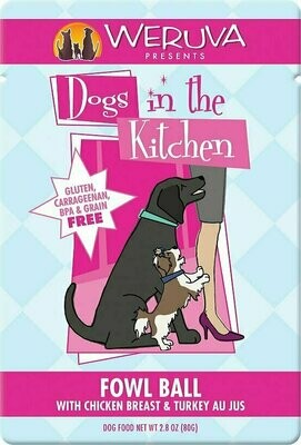Weruva Dogs in the Kitchen Fowl Ball with Chicken Breast &amp; Turkey Au Jus Grain-Free Wet Dog Food - 2.8 oz.