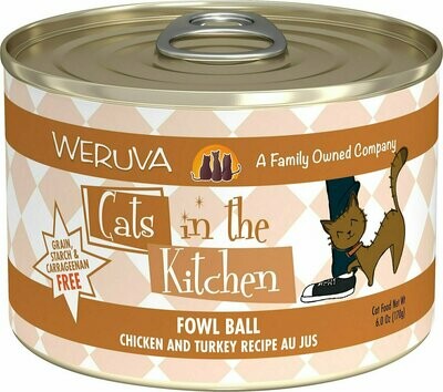 Weruva Cats in the Kitchen Fowl Ball Chicken &amp; Turkey Au Jus Grain-Free Wet Cat Food - 6 oz.