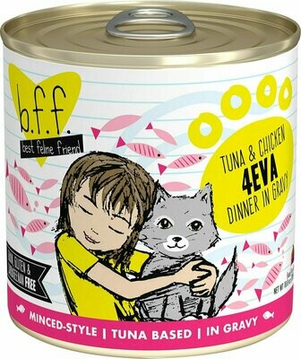 Weruva Best Feline Friend - B.F.F. Originals 4EVA Tuna &amp; Chicken Dinner in Gravy Grain-Free Wet Cat Food - 10 oz.