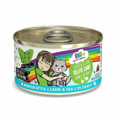 Weruva Best Feline Friend - B.F.F. Oh My Gravy! Selfie Cam! Chicken &amp; Lamb Dinner in Gravy Grain-Free Wet Cat Food - 2.8 oz.