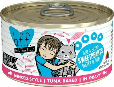 Weruva Best Feline Friend - B.F.F. Originals Sweethearts Tuna &amp; Shrimp Dinner in Gravy Grain-Free Wet Cat Food - 3 oz.