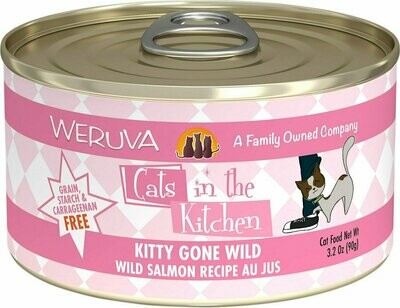 Weruva Cats in the Kitchen Kitty Gone Wild Salmon Au Jus Grain-Free Wet Cat Food - 3.2 oz.