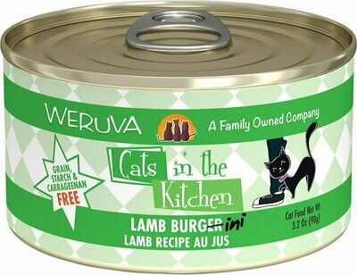 Weruva Cats in the Kitchen Lamb Burgini Lamb Au Jus Grain-Free Wet Cat Food - 3.2 oz.