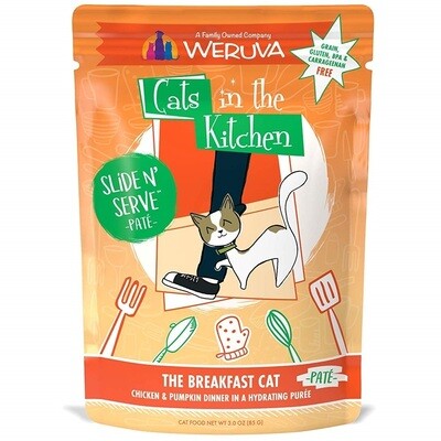 Weruva Cats In The Kitchen Pate The Breakfast Cat Chicken &amp; Pumpkin Dinner in Puree Grain-Free Wet Cat Food - 3 oz. Pouch