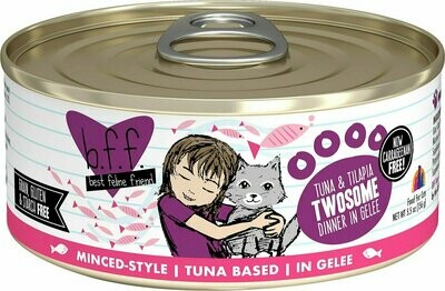 Weruva Best Feline Friend - B.F.F. Originals Twosome Tuna &amp; Tilapia Dinner in Gelee Grain-Free Wet Cat Food - 5.5 oz.