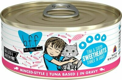 Weruva Best Feline Friend - B.F.F. Originals Sweethearts Tuna &amp; Shrimp Dinner in Gravy Grain-Free Wet Cat Food - 5.5 oz.