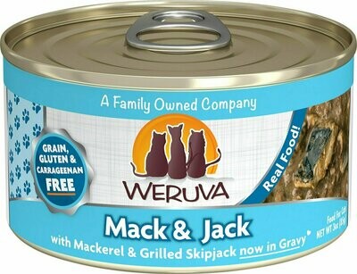 Weruva Cat Classic Mack and Jack with Mackerel &amp; Grilled Skipjack Grain-Free Wet Cat Food - 3 oz.