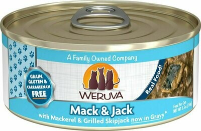 Weruva Cat Classic Mack and Jack with Mackerel &amp; Grilled Skipjack Grain-Free Wet Cat Food - 5.5 oz.