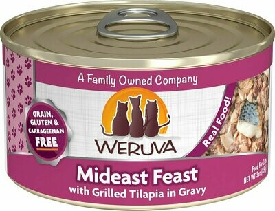 Weruva Cat Classic Mideast Feast with Grilled Tilapia in Gravy Grain-Free Wet Cat Food - 3 oz.