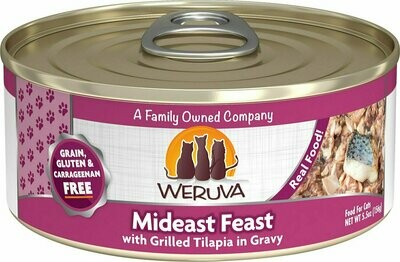 Weruva Cat Classic Mideast Feast with Grilled Tilapia in Gravy Grain-Free Wet Cat Food - 5.5 oz.