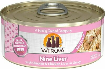 Weruva Cat Classic Nine Liver with Chicken &amp; Chicken Liver in Gravy Grain-Free Wet Cat Food - 5.5 oz.