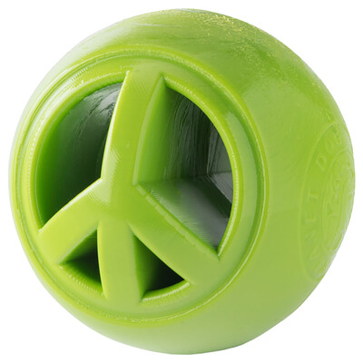 Planet Dog Orbee Tuff Nook Peace Sign Ball Dog Toy, Green