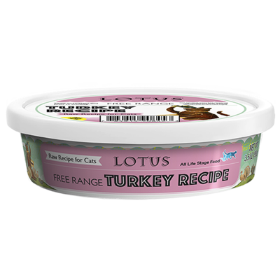 Lotus Free-Range Turkey Recipe Raw Cat Food - 3.5 oz.