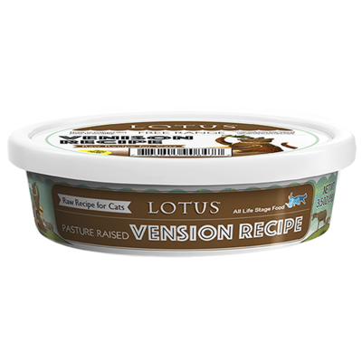 Lotus Pasture-Raised Venison Recipe Raw Cat Food - 3.5 oz.