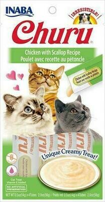 Inaba Churu Tuna With Scallop Recipe Cat Treats 2 oz. 4 Pk