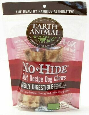 Earth Animal No-Hide Beef Chew Dog Treat - 4&quot; 2-pack