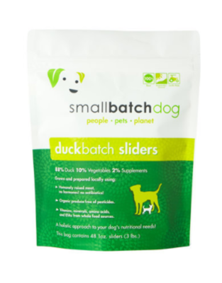 Small Batch Dog Duck Batch Sliders Raw Frozen Dog Food - 3 Pound