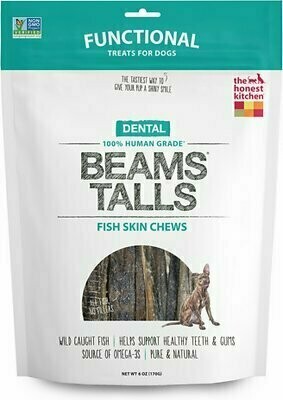 The Honest Kitchen Dental Beams Dehydrated Fish Skin Chews Dog Treats - Tall - 6 oz.