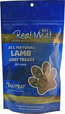 The Real Meat Company 95% Lamb Jerky Bitz Dog Treats - 4 oz. Bag