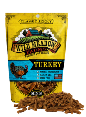 Wild Meadow Farms Classic Jerky Minis Turkey Grain Free Dog Treats - 4 oz.