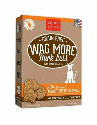 Cloud Star Grain Free  Peanut Butter and Apples Oven Baked Biscuits Dog Treats 14 oz.