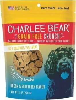Charlee Bear Natural Bear Crunch Bacon &amp; Blueberry Grain-free Dog Treats 8-oz Bag