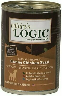 Nature&#39;s Logic Canine Chicken Feast Grain-Free Canned Dog Food - 13.2 oz.