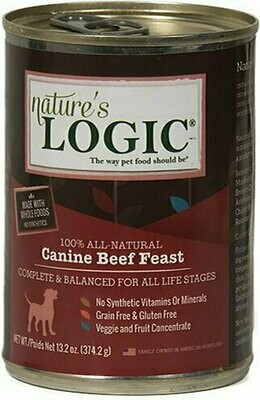 Nature&#39;s Logic Canine Beef Feast Grain-Free Canned Dog Food - 13.2 oz.