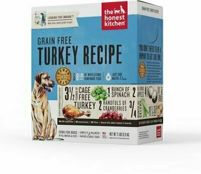 The Honest Kitchen Grain-Free Turkey Recipe Dehydrated Dog Food - 2 Pound Box