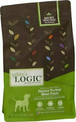 Nature&#39;s Logic Canine Turkey Meal Feast Dry Dog Food - 4.4 Pound Bag