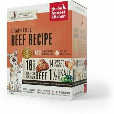 The Honest Kitchen Grain-Free Beef Recipe Dehydrated Dog Food - 10 Pound Box