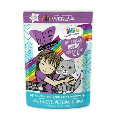 Weruva Best Feline Friend - B.F.F. Oh My Gravy! Booya! Beef &amp; Chicken Dinner in Gravy Grain-Free Wet Cat Food - 2.8 oz.
