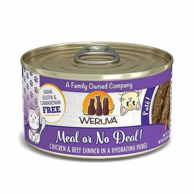 Weruva Cat Pate Meal or No Deal! Chicken &amp; Beef Dinner in Puree Wet Cat Food - 3 oz. can