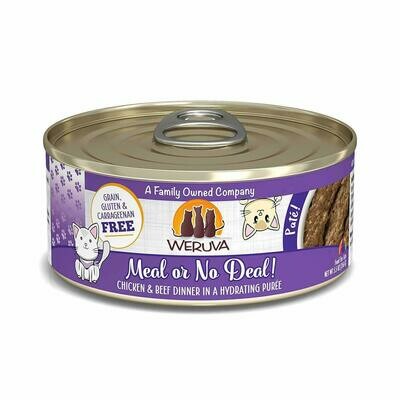 Weruva Cat Pate Meal or No Deal! Chicken &amp; Beef Dinner in Puree Wet Cat Food - 5.5 oz. can