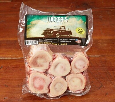 Tucker&#39;s Raw Frozen Toy Breed Beef Bone Raw Frozen Dog Treats  - 1&quot; - 6 Pack