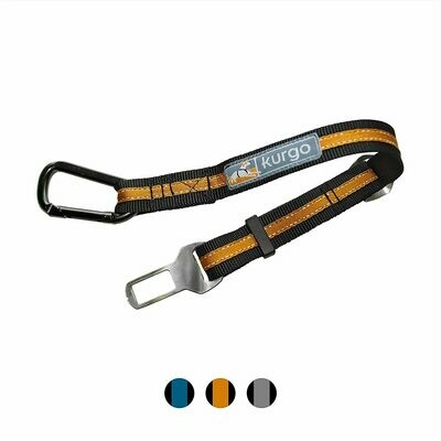 Kurgo Direct to Seatbelt Tether Car Restraint Attachment for Dog - Black/ Orange