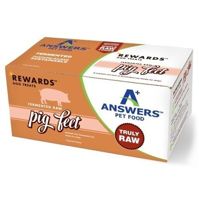 Answers Rewards Fermented Raw Pig Feet Frozen Dog  Treat - 4-count