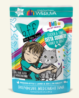Weruva Best Feline Friend - B.F.F. Oh My Gravy! Seeya Sooner! Chicken &amp; Tuna Dinner in Gravy Grain-Free Wet Cat Food - 2.8 oz.