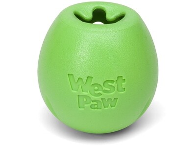 West Paw Rumbl Treat-Dispensing Tough Dog Toy - Green - Large - 4&quot;