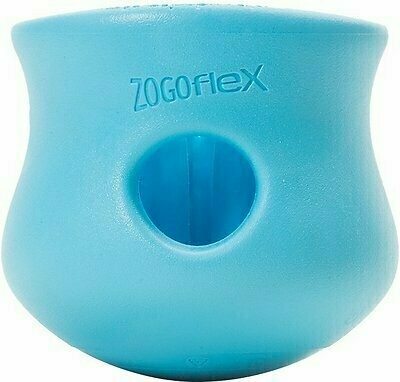 West Paw Zogoflex Toppl Aqua Blue Dog Treat Toy (Small)