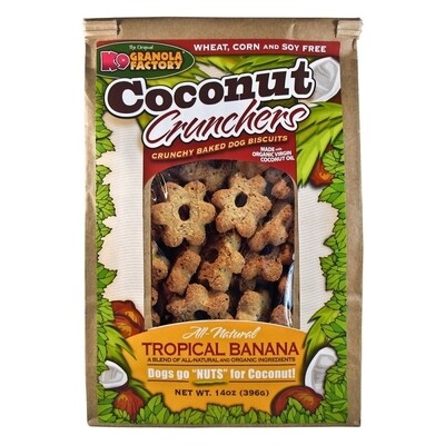 K9 Granola Factory Coconut Crunchers Tropical Banana Recipe Dog Treats - 14 oz.