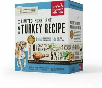 The Honest Kitchen Limited Ingredient Diet Turkey Recipe Grain-Free Dehydrated Dog Food - 4 Pound Box